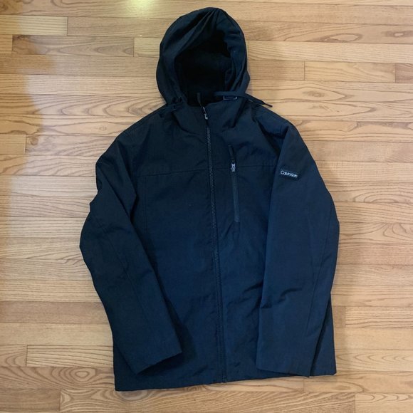 Calvin Klein Black Soft Shell Lined Jacket Coat M - Picture 3 of 7